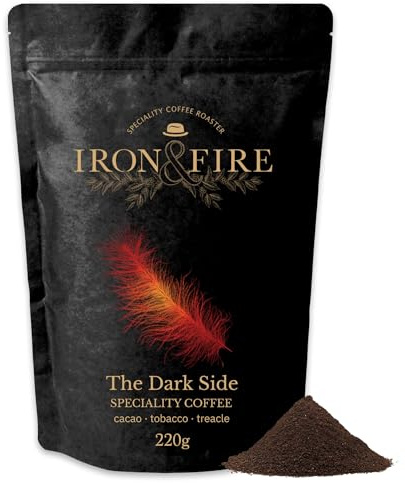 The Darkside Specialty Blend 220g Cafetiere/French Press Grind - Indulge in the Depths of Award-Winning Dark Roasted Coffee with Notes of Cacao, Spice, and Treacle - IRON & FIRE