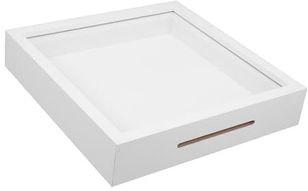 Garneck Scatola cornice di memoria espositori artigianali vetrina con fessura munita di biglietto scatole di memoria per l'esposizione dei ricordi scatole d'ombra Di legno bianca