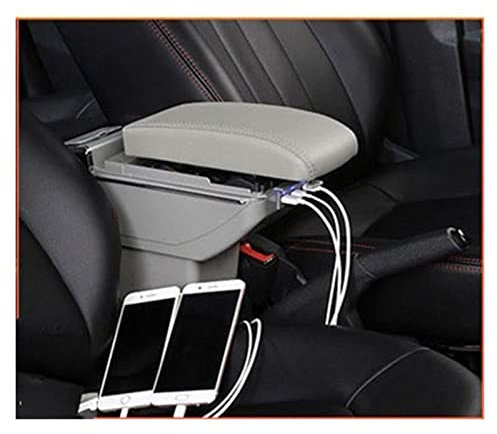 Para Seat Para Ibiza 6j Caja Reposabrazos Para Ibiza 6L Contenido La Tienda Central Caja Almacenamiento Con Portavasos Cenicero Productos Con USB Caja Organizadora Reposabrazos Caja Almacenamient(A5 g