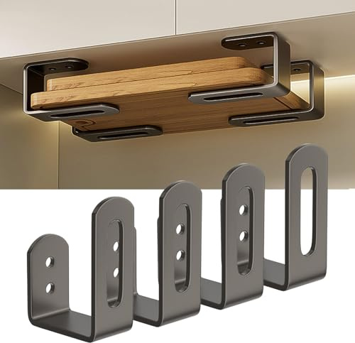 Wuhuarou 4Stück schneidebrett halter, Hängendes schneidebrett-regal, bretthalter küche，deckelhalter, Topfdeckel-Organizer für Schrank, Geeignet für Küche, Bad (4)