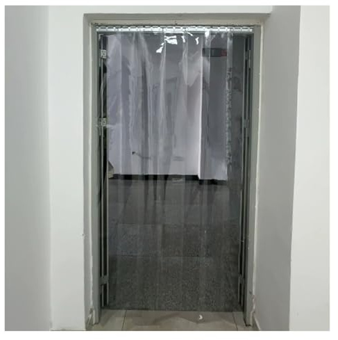 LINGDSWULING Wetterfest & Spritzwassergeschützt Industrie-Streifenvorhang Innen- Und Außenbereiche Wasserdicht Lagerkühlräume Lamellenvorhang Transparent(47.24x86.61in/1.2x2.2m)