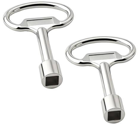 YUVKIN Chiave Universale Quadrata, 2 Pezzi, Stabile e Robusta, Adatta per Rubinetti Esterni, Chiave di Sfiato per Radiatori e Termosifoni, Valvola Termosifone, Scatole Elettriche, Autobus Urbani (8MM)