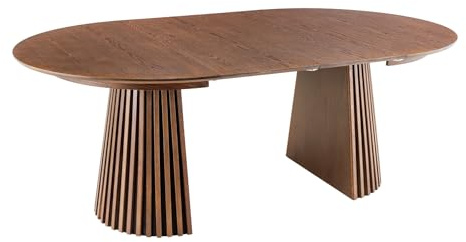 Riess Ambiente Esstisch Valhalla Wood 200cm - Dunkelbraun - Eichenholz | Für ca. 10 Personen geeignet, individuelle Maserung, stabile Konstruktion, erweiterbar, Eichenholzgestell