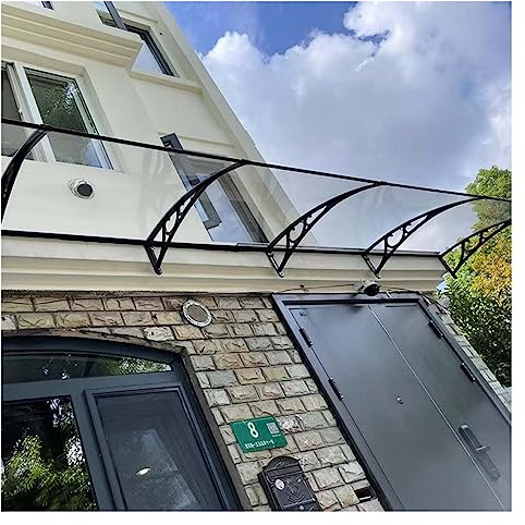 Terrassenüberdachung Markise mit Stütze, Außentür, Festzelt, Schutzabdeckung für Veranda, transparent, wasserdicht, Überdachung (Größe: 0,8 x 2,8 m)