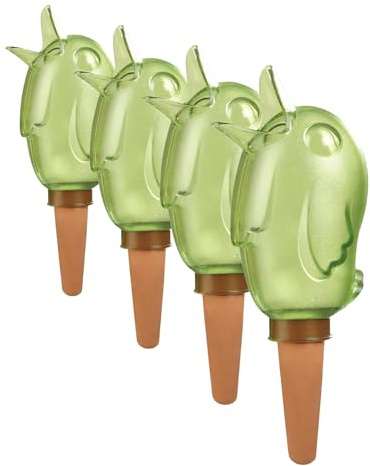 Scheurich 510446 Bördy M, Waterreserve Wasserspender aus Kunststoff und Tonkegel, Green, 20 cm hoch, 0,22 l Vol. (Packung mit 4)