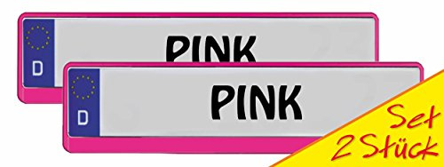 carstyling XXL Kennzeichenrahmen pink Standard 2 Stück