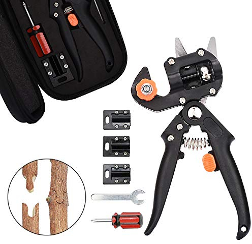 Jajadeal Garten Ratschenschere, Multifunktionale Einhand Pfropfen Schneidwerkzeug Veredelungsschere für Garten Blumen Baum Obstbaum Pflanzenzweige, Garden Grafting Tool