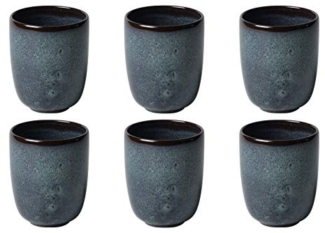 Villeroy & Boch LAVE GRIS Kaffeebecher 400ml 6er Set grau Steingut