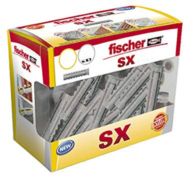 fischer Wanddübel für Beton SX 12 x 60 zur Befestigung von Lampen, Bildern, 15 Stück