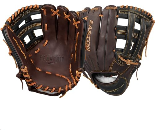 Easton Guante de béisbol Flagship | Lanzamiento a Mano Derecha | 11.75 Pulgadas - H-Web | Marrón/Negro
