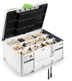Festool DOMINO XL Dübel Buche D8/D10 + Fräser im Systainer | 306-teiliges Sortiment mit D8- und D10-Dübeln sowie 2 Fräsern – passend für DOMINO DF 700