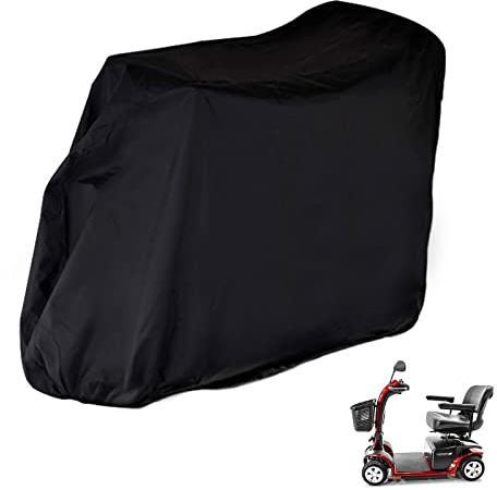 Iptienda Mobility Scooter Cover Large, 170x61x116cm 420D Heavy Duty Mobility Scooter Covers Waterproof Scooters Rain Covers with Windproof Buckles and Drawstring for Outside Storage
