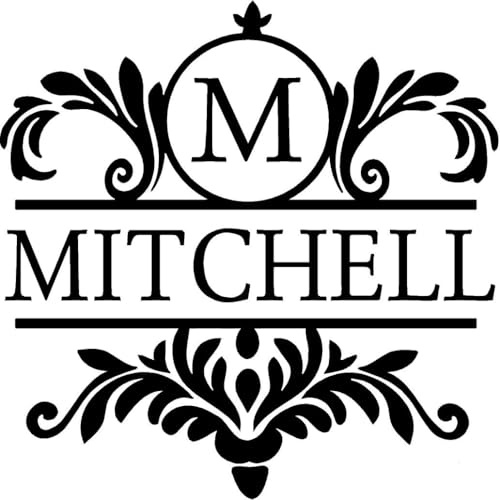 Personalized Custom Name Initial Family Last Name Wall Decal Sticker Customized Sign Monogram Stencil Vinyl Lettering Room Home Decor Mural Art Gift Front Door Entry