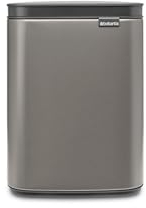 Brabantia - Bo Waste Bin 4L - Small & Stylish Rubbish Bin - Easy Open and Soft Closing Lid - Hygienic & Space Efficient - Wall Mountable - for Bathroom, Toilet, Bedroom - Platinum