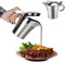 Sauciere, Edelstahl Thermo Sauciere Soßenkanne mit Klappdeckel Doppelwandig Kanne Soßenschüssel Soßiere für Abendessen, Restaurants, Partys, Weihnachten, Silber (450 ML)