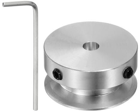 sourcing map Einzelrillen-Riemenscheibe 5mm feste Bohrung 30mm Außendurchmesser Aluminiumlegierung mit Sechskantschlüssel für Bohrmaschine 6mm PU-Rundriemen