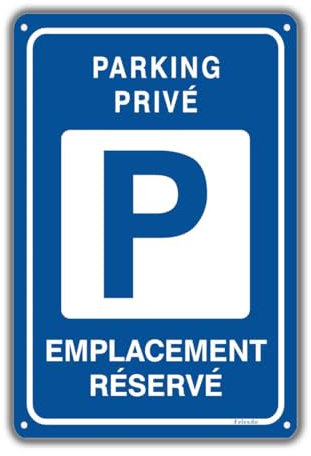 Felexdo Panneau Parking Privé Emplacement Réservé 30x20cm Aluminium Panneaux d'avertissement de Métallique Imperméable et Résistant aux UV Pour usage extérieur ou intérieur