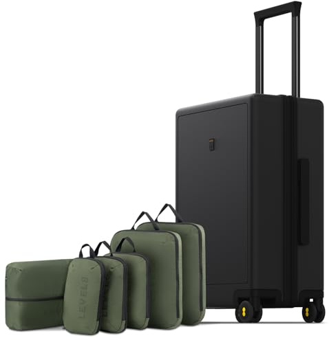 LEVEL8 Valise Cabine Légère Micro Diamant 6 Organiseurs TSA 55cm,40L,Noir