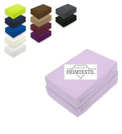 EXKLUSIV HEIMTEXTIL Doppelpack Frottee Spannbettlaken Premium Flieder 90-100 x 200 cm