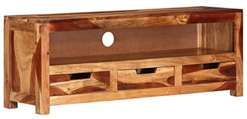 Buzaza TV-Schrank 110x30x40 cm Massivholz Akazie Tv ErhöHung Fernseher Tisch Tv-BäNke