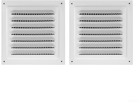 Jotekonoby Cubierta de ventilación de rejilla de ventilación, rejilla de ventilación de acero inoxidable de 20 x 20 cm con pantalla de insectos para sistemas HVAC, instalación en techo o pared lateral