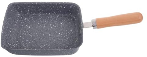 TOPPERFUN Poêle Tamagoyaki Antiadhésive Poêle à Carrée De Maïs Avec Poignée Bois Pour Omelettes Et Crêpes Compatible Avec Plaques à Induction Et Cuisinières à