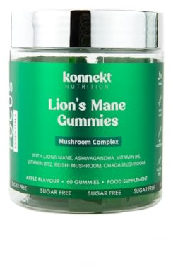 Lions Mane Gummies 2000mg - Ashwagandha, Chaga, Reishi, Vitamin B6 & B12 - Sugar Free - Mushroom Complex for Cognition, Mood, Focus & Memory - 60 Gummies