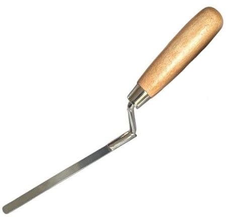 Fingerspaltkelle aus Edelstahl, flach, 10 mm, mit Holzgriff, perfekt für Bauarbeiter und Heimwerker, Ziegelspaltreparaturen (10 mm)