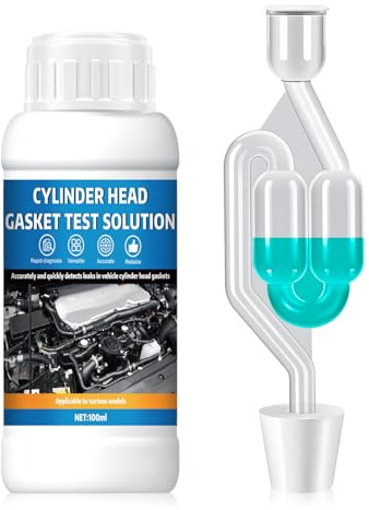 Test CO2 Joint de Culasse, Test Joint de Culasse, Rapide et Fiable, 100ml | Testeur Joint de Culasse, Jusqu’à 50 Tests, Kit Universel Liquide Réactif pour Moteurs de Voitures, Motos