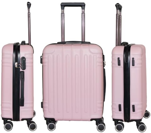 Genérico WSPack Maleta de Cabina 55x40x20 cm | Maleta de Mano ABS Rígida | con 4 Ruedas Dobles Giratorias 360° (Pink)