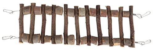 Naroote Pont d'escalade en Bois de Pommier pour Animaux de Compagnie, Jouet Balançoire Durable pour Petits Perroquets, activité d'enrichissement (40cm)