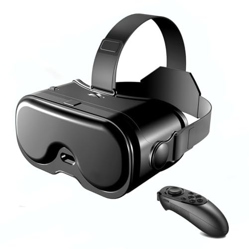 XUMIUZIY Casque VR pour Téléphone, Lunettes 3D VR avec Contrôleur Bluetooth, Lentilles HD 120° FOV Anti-lumière Bleue et Engrenages Réglables, Casque de réalité Virtuelle 3D pour