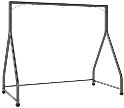 Outsunny Hängebank Gestell in A-Form Stahl Schaukelgestell 360 Kg Schwarz