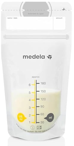 Medela Breastmilk Storage Bags, 50 Count, Ready to Use Breast Milk Storing Bags for Breastfeeding, Self Standing Bag, Space Saving Flat Profile