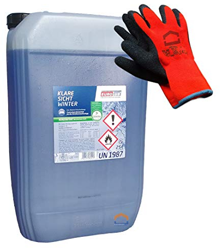 EUROLUB Scheibenfrostschutz Klare Sicht WINTER 25 Liter bis - 60 Grad + Winterhandschuhe