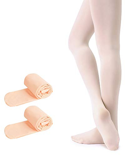Soudittur Collant da Ballo e Calzamaglie da Danza Classica per Bambina Ragazze Donna in 2 Paia Rosa, S (110-125 cm)