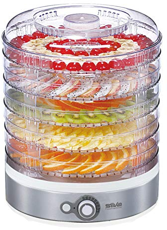 Silva Homeline DA 401 Dörrautomat mit bis zu 5 Etagen, 500, Rostfreier Stahl & Kunststoff, Weiß/Inox