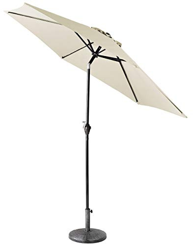 Parasol Inclinable LED Noir Harrier 300cm Jardin & Terrasse Lumineux UV30+
