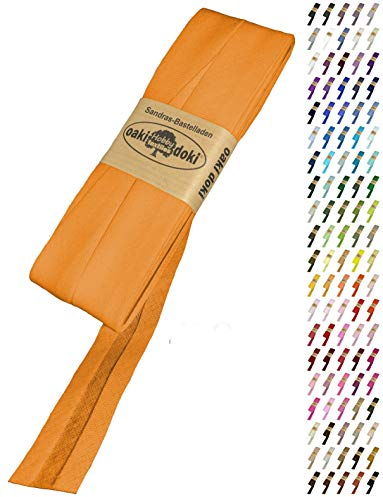 Sandras-Bastelladen Schrägband/Einfassband Baumwolle Uni gefalzt 5m x 20mm 658-Camel