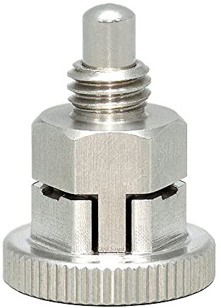 AUZHU- PGH - Metrische- Edelstahl-Rastbolzen mit Rastsperre Arretierbolzen Federbolzen Positionierbolzen Sicherungsstifte Radbolzen Ausrichtstifte Teleskopstift Indexierstift Größe: M8 mm, S5 mm