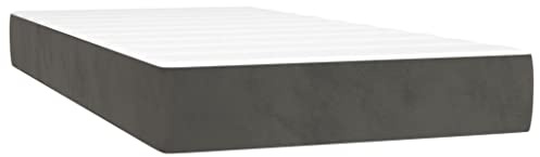 vidaXL Taschenfederkernmatratze Mittel Matratze Bett Matratzen Taschenfederkern Federkernmatratze Schaumstoffmatratze Dunkelgrau 90x200x20cm Samt