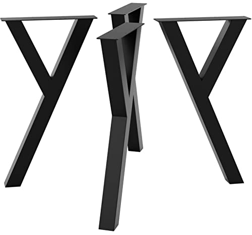 MetaloPro 4X Tischbeine Metall, Schwerlast Stahl Schreibtisch Beine, Tischkufen Schwarz, Tischgestelle Stahl, Langlebig Tischgestell für Moderne Couchtisch, Esstisch, Wohnzimmer – 72 cm