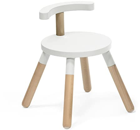 Stokke MuTable Sedia, White - Versione 2023 - Altezza della seduta regolabile e schienale rimovibile - Realizzata in legno di faggio - Per bambini da 1,5 a 8 anni