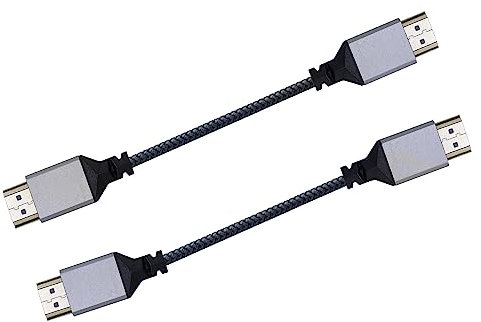 RIIEYOCA Câbles Tressés UHD 4K HDMI Mâle 0,75 m, 18 Gbps Haute Vitesse, Compatible 4K@60Hz, 1080p, 2K, HDCP 2.2, ARC, 3D - Lot de 2