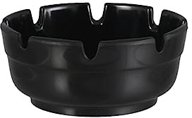 SWEET HOME Confezione 12 pezzi posacenere tondo da esterno nero in plastica cod.HT00402LU cm 4,3h diam.10 by Varotto & Co.