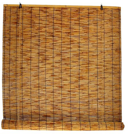 Bambus Rollo Wetterfest Balkon Rollo Jalousien Breite 80 90 120 160 x Höhe 160cm Fenster Raffrollo Bambusrollos Schilf Vorhang Holz für Außen/Innen ohne bohren ( Color : Breit 90cm , Size : Hoch 120cm