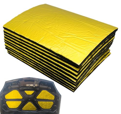 Insonorizzazione per auto,Assorbente acustico per auto, Materiale fonoassorbente per auto da 10 pezzi, Tappetino fonoassorbente automobilistico con supporto adesivo, tappetino isolante fonoassorbente