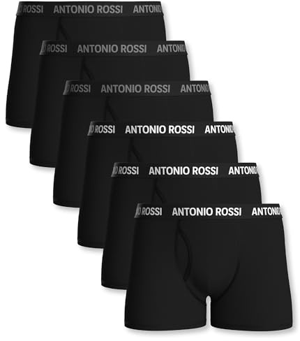 ANTONIO ROSSI Paquete de 6/12 calzoncillos tipo bóxer para hombre, bragueta abierta, con abertura de cerradura, algodón súper suave, sin etiquetas que pican, transpirables, absorben la humedad
