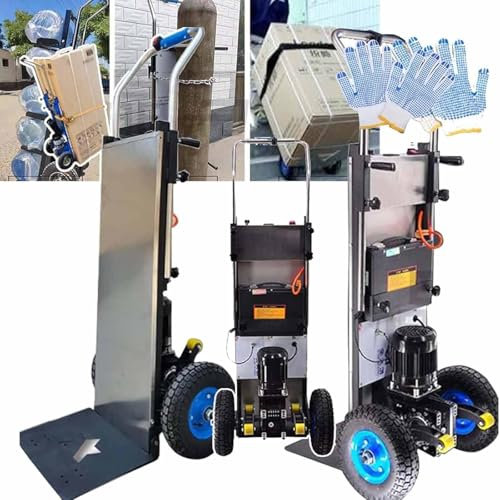 Generisch Treppensteiger Sackkarre Elektrisch 220 kg Kapazität Tragbar Arbeitssparender Handwagen Wagen Mit Bürstenlosem Motor Abnehmbarer Akku Treppen Auf Und Ab,C