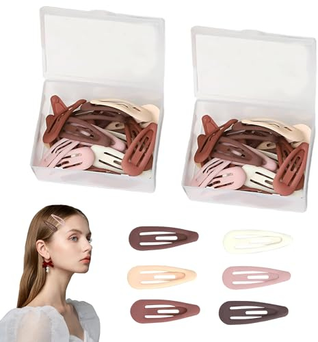 60PCS Snap Colorful Matte Non Slip Hair Clips With Case - Children & Student Small Hair Accessories For Lady Women & Little Girls